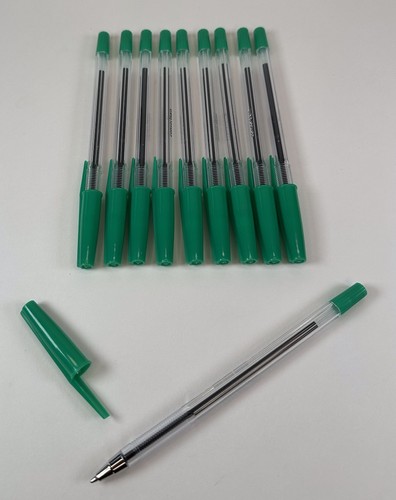Green biro ballpoint - green,