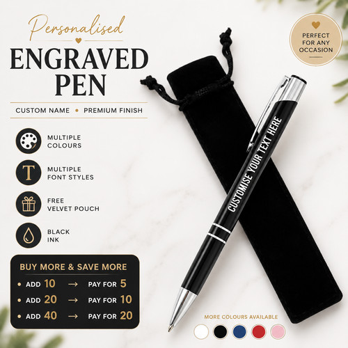 Personalised custom metal pen - personalised,