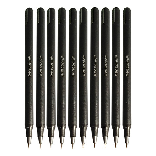 10x black ballpoint pens - pens, 0.7mm