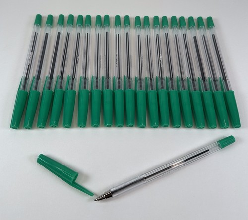 Green biro ballpoint pens - green,