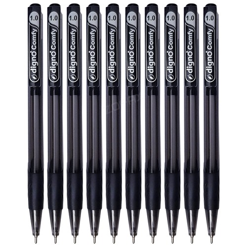 Black retractable ballpoint - black,