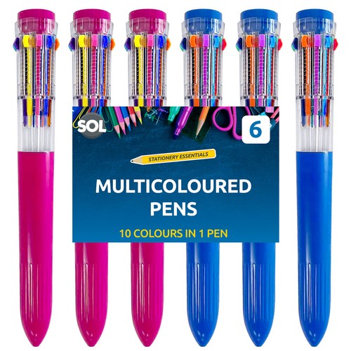 6pk multicoloured pens - 10, in