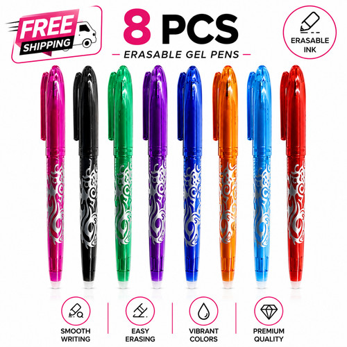 Black erasable pens rub - black,